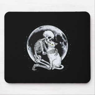 Skeleton Cat Skull Kitty Cute Goth Halloween Costu Mouse Mat