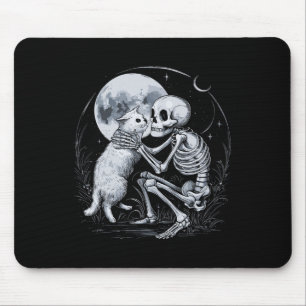Skeleton Cat Skull Kitty Cute Goth Halloween Costu Mouse Mat