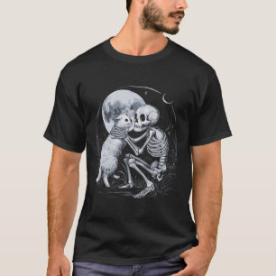Skeleton Cat Skull Kitty Cute Goth Halloween Costu T-Shirt