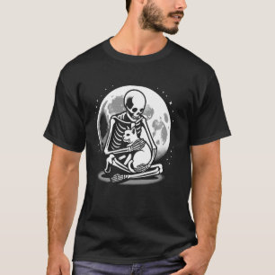 Skeleton Cat Skull Kitty Cute Goth Halloween Costu T-Shirt