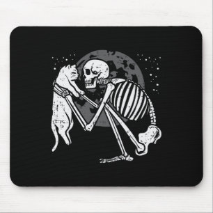 Skeleton Cat Skull Kitty Cute Goth Halloween Men W Mouse Mat