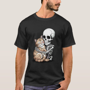 Skeleton Cat Skull Kitty Cute Goth Halloween Men W T-Shirt