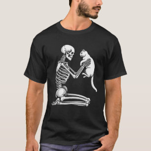 Skeleton Cat Skull Kitty Cute Goth Halloween Men W T-Shirt