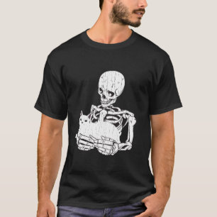 Skeleton Cat Skull Kitty Cute Goth Halloween Men W T-Shirt