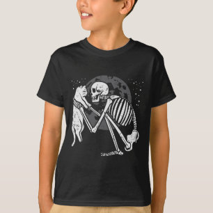 Skeleton Cat Skull Kitty Cute Goth Halloween Men W T-Shirt