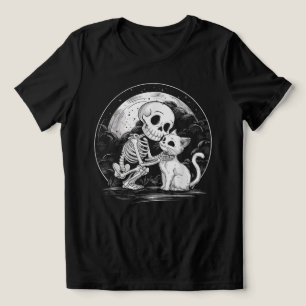 Skeleton Cat Skull Kitty - Cute Goth Halloween Tri-Blend Shirt