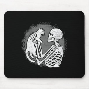 Skeleton Cat Skull Kitty Cute Halloween Men Women  Mouse Mat