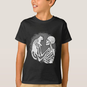 Skeleton Cat Skull Kitty Cute Halloween Men Women  T-Shirt