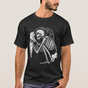 Skeleton Cat Skull Kitty Goth Halloween Men Women  T-Shirt