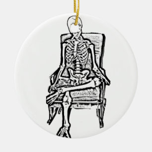 Skeleton Ceramic Tree Decoration