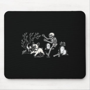 Skeleton Chasing French Bulldog Halloween Dog Mum  Mouse Mat