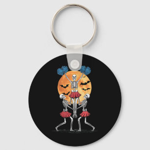 Skeleton Cheerleader Cheerleading _1  Key Ring
