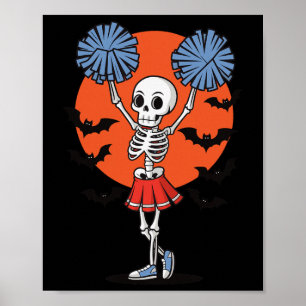 Skeleton Cheerleader Cheerleading _3  Poster
