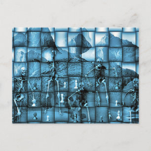 Skeleton Chess Postcard