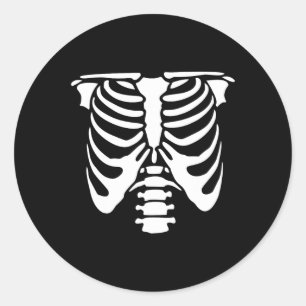 Skeleton Chest Rib Cage Bones Halloween X-ray  Classic Round Sticker