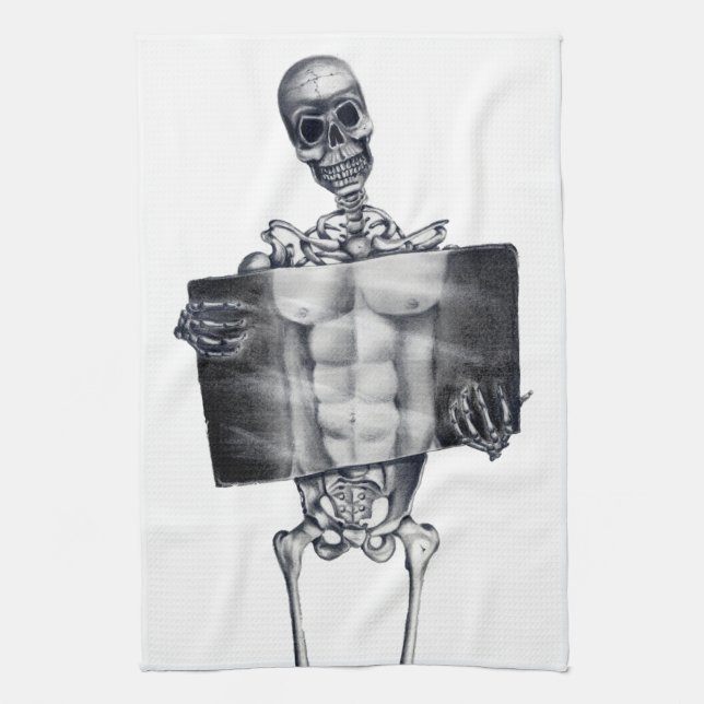 Skeleton Chest Xray Kitchen Towels (Vertical)