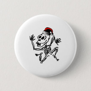 Skeleton Christmas 6 Cm Round Badge