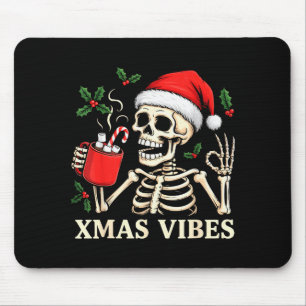 Skeleton Christmas Merry Christmas Skull Santa Xma Mouse Mat