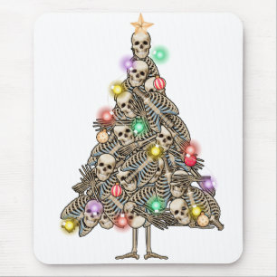 Skeleton Christmas Tree Funny Ugly Xmas Skeletons Mouse Mat