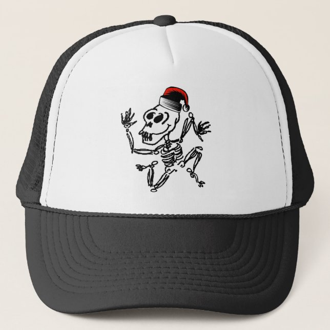 Skeleton Christmas Trucker Hat (Front)