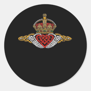 Skeleton Claddagh Color Classic Round Sticker