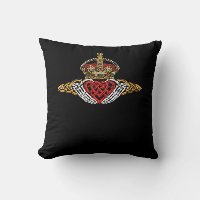 Skeleton Claddagh Colour Cushion (Front)