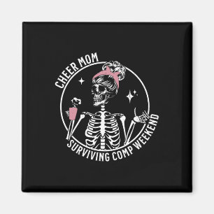 Skeleton Coffee Cheer Mum Surviving Comp Weekend M Magnet