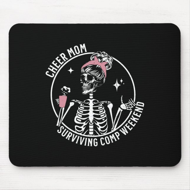 Skeleton Coffee Cheer Mum Surviving Comp Weekend M Mouse Mat (Front)