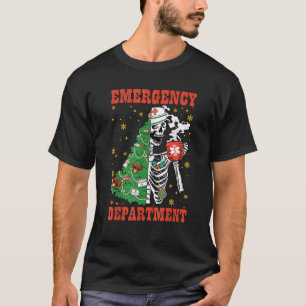 Skeleton Coffee Christmas Emergency Department ER T-Shirt