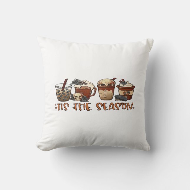 Skeleton Coffee Cups Coffee Lover Cushion (Front)