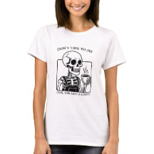 Skeleton Coffee Quote Art - Bold Black Typography