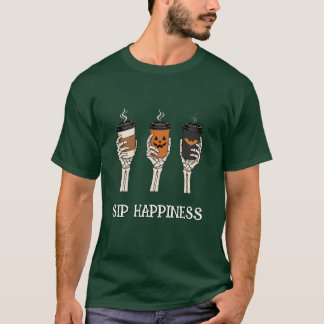Skeleton Coffee Run Spooky Season T-Shirt