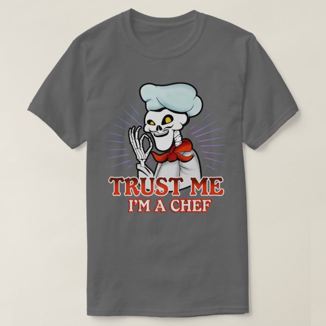 Skeleton Cook Cooking Chef  T-Shirt (Design Front)