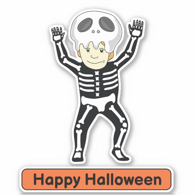 Skeleton costume kid Sticker (Front)