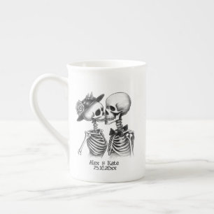 Skeleton Couple Bone China Mug