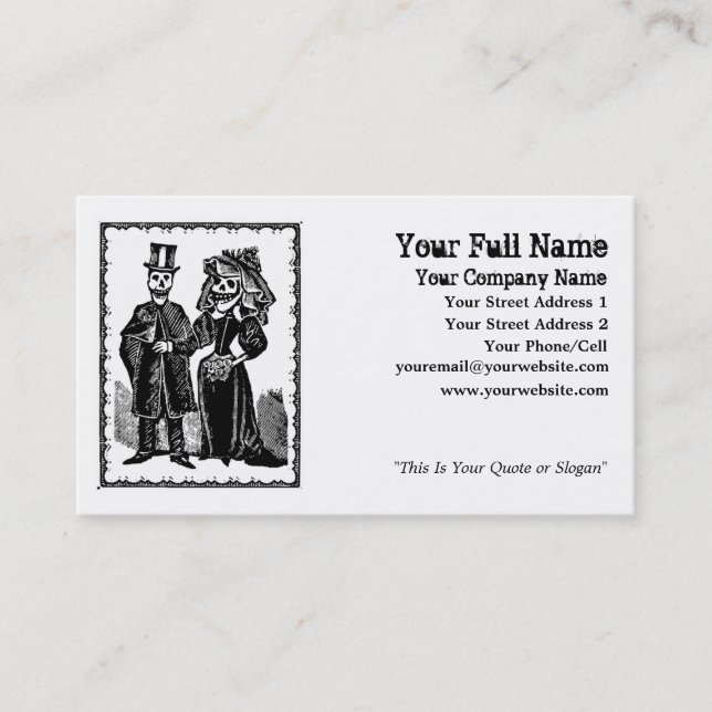 Skeleton Couple - Business Card (Customise) (Front)