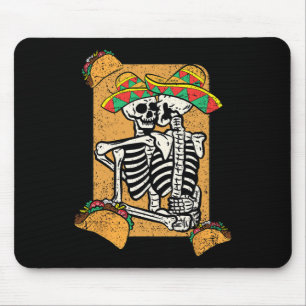 Skeleton Couple Cinco De Mayo Mexican Hat Taco Mouse Mat