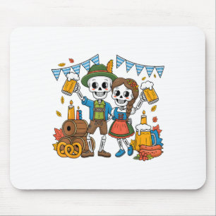 Skeleton Couple Costume - Beer Pretzel Sausage _1 Mouse Mat