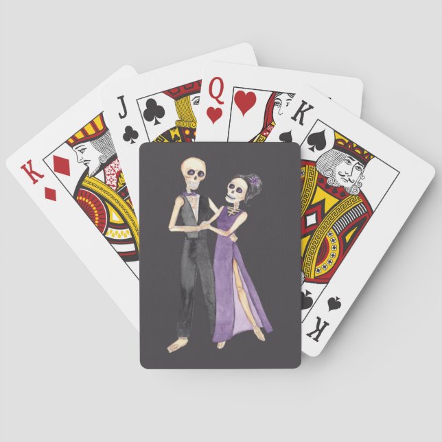 Skeleton Couple Dancing on a set of  Playing Cards (Back)