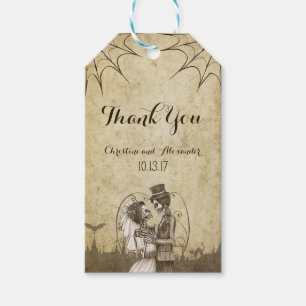 Skeleton Couple for Halloween Wedding Gift Tags