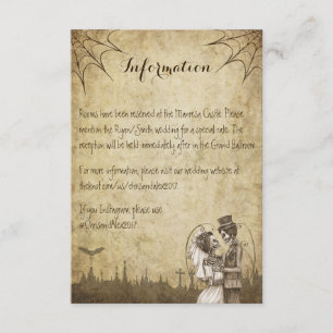 Skeleton couple information card for wedding
