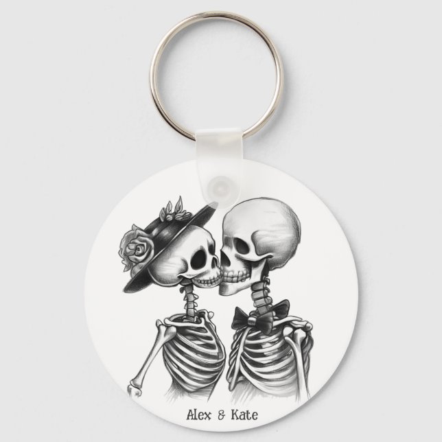 Skeleton Couple Key Ring (Front)