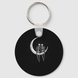 Skeleton Couple On Moon Funny Halloween Costume Me Key Ring