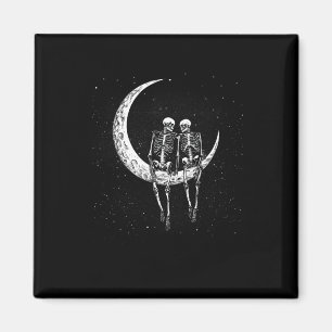 Skeleton Couple On Moon Funny Halloween Costume Me Magnet