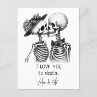 Skeleton Couple Postcard