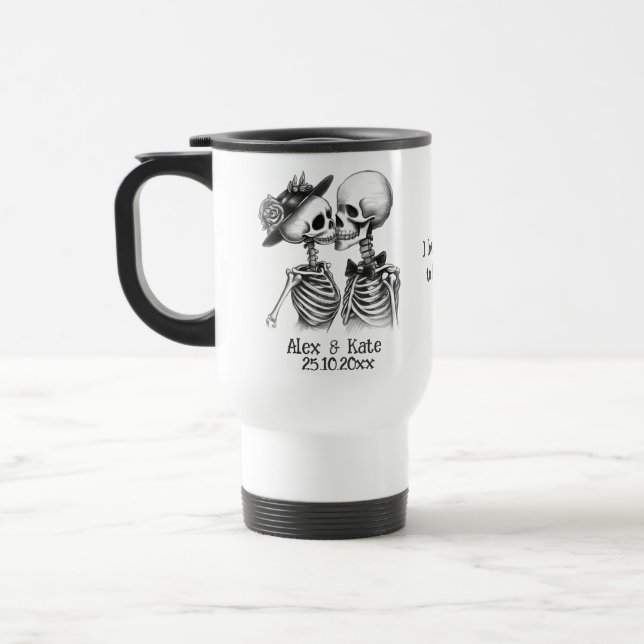 Skeleton Couple Travel Mug (Left)