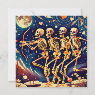Skeleton Couple Valentine's Day Cushion Holiday Card