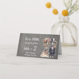 Skeleton Couple Wedding  Place Card
