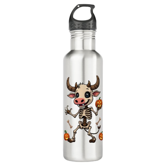 Skeleton Cow Parade 710 Ml Water Bottle (Front)