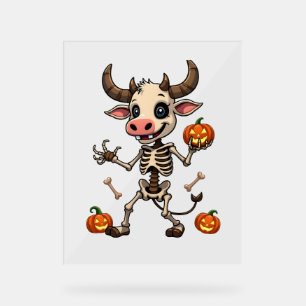 Skeleton Cow Parade Acrylic Sign